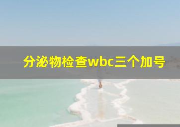 分泌物检查wbc三个加号