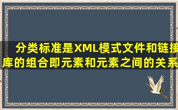 分类标准是XML模式文件和链接库的组合即元素和元素之间的关系。