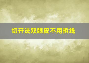 切开法双眼皮不用拆线(