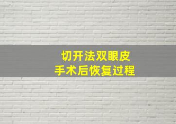 切开法双眼皮手术后恢复过程