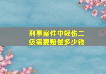 刑事案件中轻伤二级需要赔偿多少钱