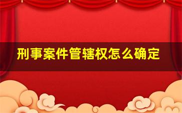 刑事案件管辖权怎么确定