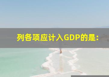 列各项应计入GDP的是: