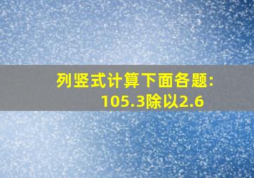 列竖式计算下面各题:105.3除以2.6。