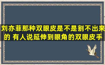 刘亦菲那种双眼皮是不是割不出来的 有人说延伸到眼角的双眼皮手术...