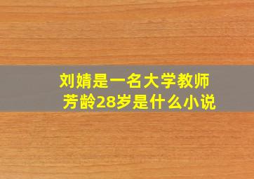 刘婧是一名大学教师,芳龄28岁是什么小说