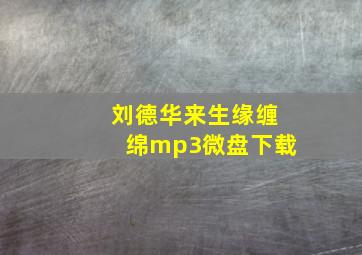 刘德华来生缘缠绵mp3微盘下载