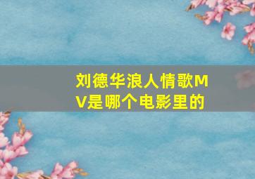 刘德华浪人情歌MV是哪个电影里的