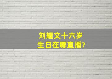 刘耀文十六岁生日在哪直播?