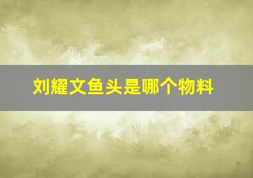 刘耀文鱼头是哪个物料