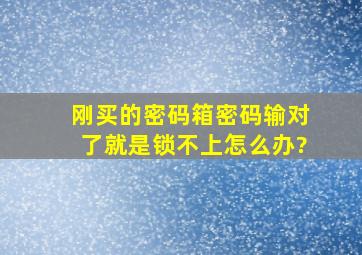 刚买的密码箱,密码输对了就是锁不上怎么办?