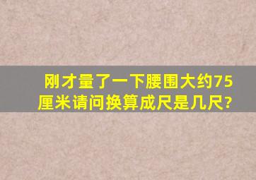 刚才量了一下,腰围大约75厘米,请问换算成尺是几尺?