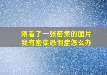 刚看了一张密集的图片,我有密集恐惧症,怎么办