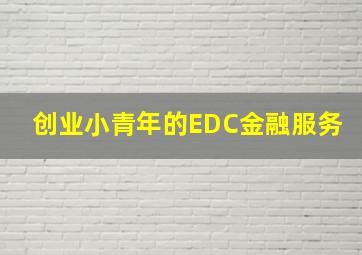 创业小青年的EDC金融服务