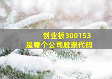 创业板300153是哪个公司股票代码