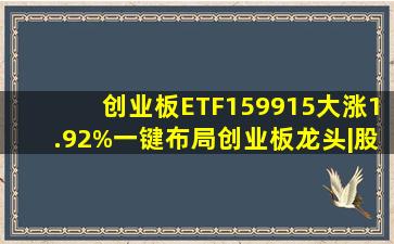 创业板ETF(159915)大涨1.92%,一键布局创业板龙头|股票|etf|权重股|...