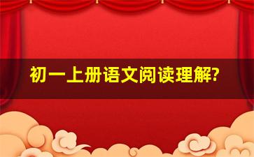 初一上册语文阅读理解?