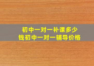 初中一对一补课多少钱初中一对一辅导价格