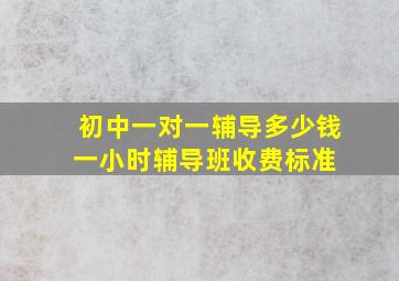 初中一对一辅导多少钱一小时辅导班收费标准 