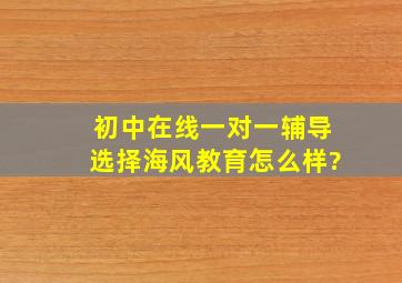 初中在线一对一辅导,选择海风教育怎么样?