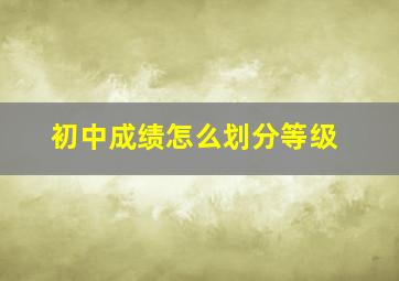 初中成绩怎么划分等级