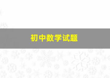 初中数学试题。