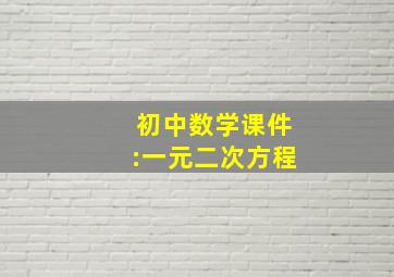 初中数学课件:《一元二次方程》