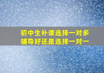 初中生补课选择一对多辅导好还是选择一对一