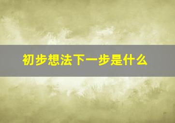 初步想法下一步是什么