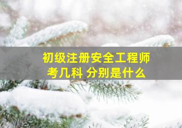 初级注册安全工程师考几科 分别是什么