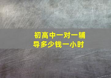 初高中一对一辅导多少钱一小时 