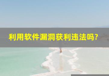 利用软件漏洞获利违法吗?