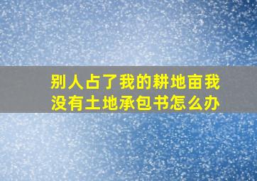 别人占了我的耕地亩我没有土地承包书怎么办