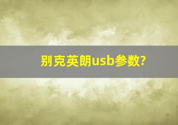 别克英朗usb参数?