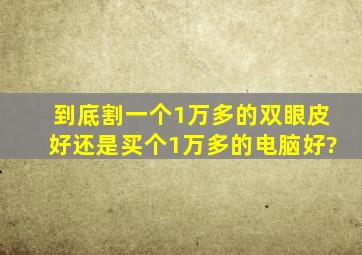 到底割一个1万多的双眼皮好还是买个1万多的电脑好?