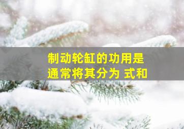 制动轮缸的功用是( )通常将其分为;( )式和(