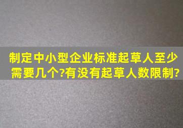 制定中小型企业标准,起草人至少需要几个?有没有起草人数限制?