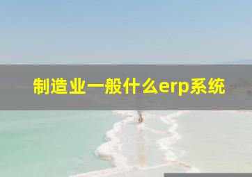 制造业一般什么erp系统