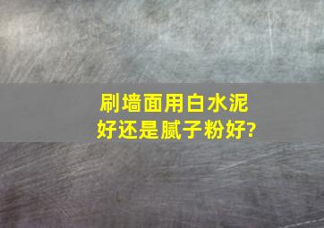 刷墙面用白水泥好还是腻子粉好?