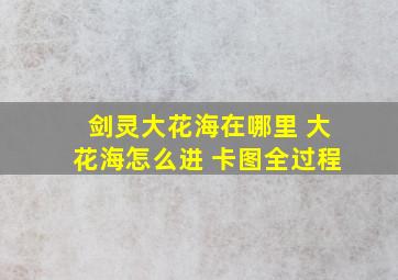 剑灵大花海在哪里 大花海怎么进 卡图全过程