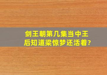 剑王朝第几集当中王后知道梁惊梦还活着?