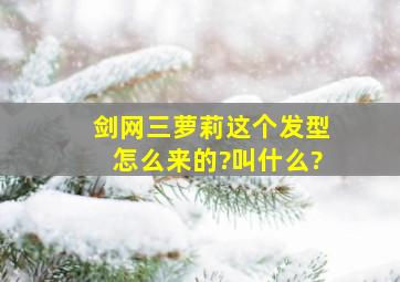 剑网三萝莉这个发型怎么来的?叫什么?