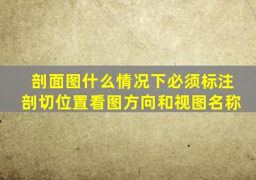 剖面图什么情况下必须标注剖切位置、看图方向和视图名称