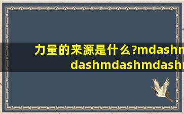 力量的来源是什么?——————深圳彼岸幸福