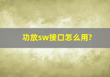 功放sw接口怎么用?