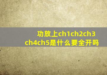 功放上ch1ch2ch3ch4ch5是什么要全开吗