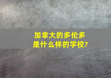 加拿大的多伦多是什么样的学校?