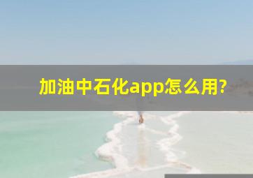 加油中石化app怎么用?