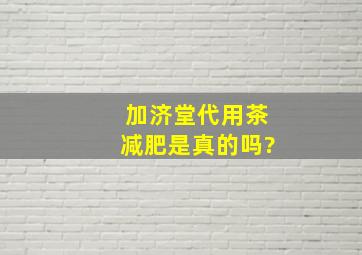 加济堂代用茶减肥是真的吗?