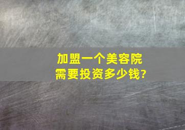 加盟一个美容院需要投资多少钱?